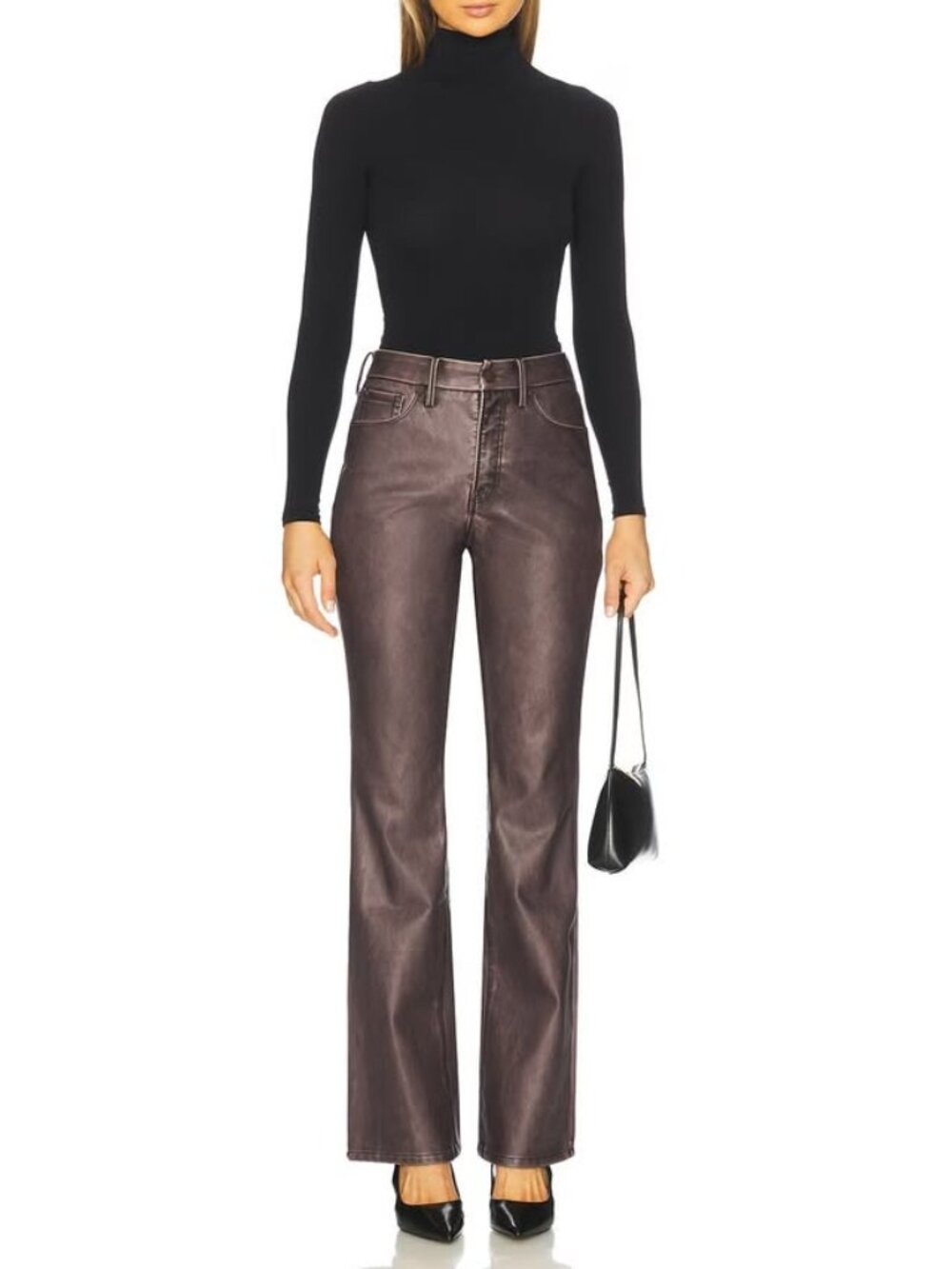 Good American Bootcut Faux Leather Pants Size 6